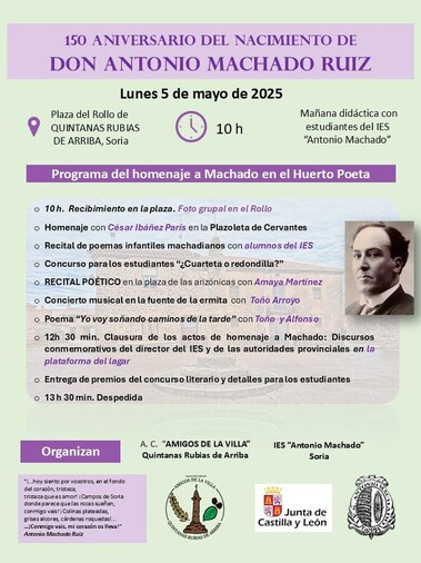 Homenaje a Machado en el Huerto Poeta de Quintanas Rubias de Arriba
